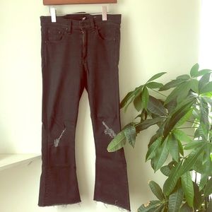 Rag & Bone Gray Cropped Flare Jean